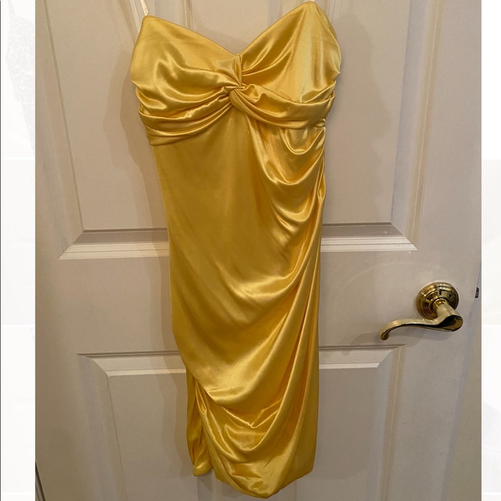 Strapless Yellow Dress